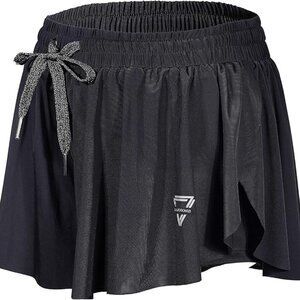 Luogongzi 2 in 1 Flowy Running Shorts for Women